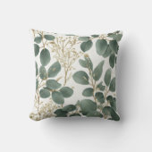 ユーカリ葉パターン クッション (正面)