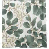 ユーカリ葉パターン シャワーカーテン (正面)