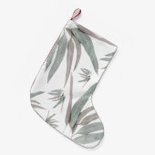 ユーカリ葉パターン スモールクリスマスストッキング (正面 (吊り時))