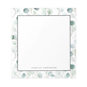 ユーカリ葉パターン ノートパッド