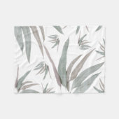 ユーカリ葉パターン フリースブランケット (正面(横))