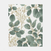 ユーカリ葉パターン フリースブランケット (正面)