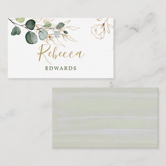 ユーカリ葉パネルフローラ座席表 名刺 (正面/裏面)