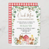 ユーカリ葉ファームアニマルズ誕生日 招待状 (正面/裏面)