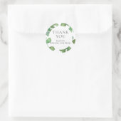 ユーカリ葉ブライダルシャワーサンキュー ラウンドシール (バッグ)