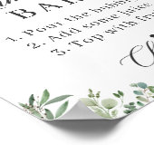 ユーカリ葉ブライダルシャワーミモサバー徴候 ポスター (角)