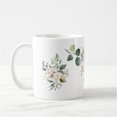 ユーカリ葉プタスバラ金ゴールド枠 コーヒーマグカップ (左)