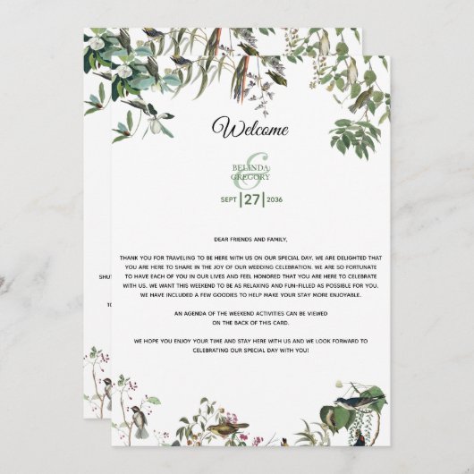 ユーカリ葉プ結婚の旅程 プログラム (正面/裏面)