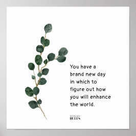 ユーカリ葉ボスレディやる気を起こさせる引用文ポス ポスター