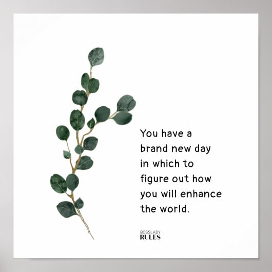 ユーカリ葉ボスレディやる気を起こさせる引用文ポス ポスター (正面)