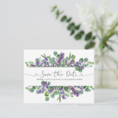 ユーカリ葉ラベンダーの花は日付を保存  ポストカード (スタンド正面)