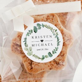 ユーカリ葉リース結婚式の引き出物 ラウンドシール