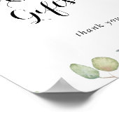 ユーカリ葉喜びカードとギフトサイン ポスター (角)