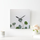 ユーカリ葉垂直 スクエア壁時計 (ホーム)