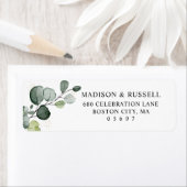 ユーカリ葉差出人住所 ラベル (インサイチュ)