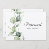 ユーカリ葉植物体結婚の予約サイン (正面/裏面)