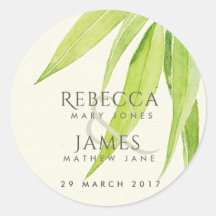 ユーカリ葉水色の葉モノグラム