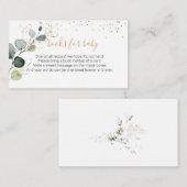 ユーカリ葉紙吹雪書籍ベビー エンクロージャーカード (正面/裏面)