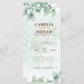 ユーカリ葉結婚式招待状デジタル メニュー (正面/裏面)