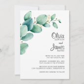 ユーカリ葉結婚式招待状 招待状 (正面)
