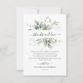 ユーカリ葉結婚緑サンキューカード サンキューカード (正面)