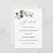 ユーカリ葉葉金ゴールド保存日 エンクロージャーカード (正面/裏面)