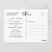 ユーカリ葉葉金ゴールド保存日 ポストカード (裏面)