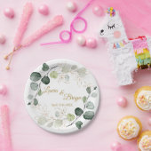 ユーカリ葉葉金ゴールド結婚ズ ペーパープレート (パーティー)