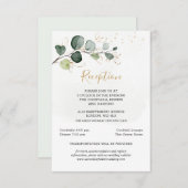 ユーカリ葉葉金ゴールド結婚披露宴 エンクロージャーカード (正面/裏面)