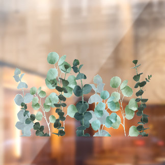 ユーカリ葉製システル透明青い緑 ウィンドウサイン