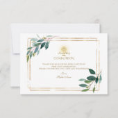 ユーカリ葉金ゴールドファースト聖餐式 サンキューカード (正面)