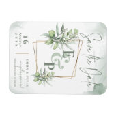 ユーカリ葉金ゴールドフレームグ結婚レリー救ズ マグネット (横)