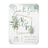 ユーカリ葉金ゴールドフレームグ結婚レリー救ズ マグネット (縦)