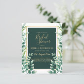 ユーカリ葉金ゴールドブライダルシャワー招待 (スタンド正面)