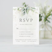 ユーカリ葉金ゴールドメニュー結婚オプション 出欠カード (スタンド正面)