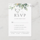 ユーカリ葉金ゴールドメニュー結婚オプション 出欠カード (正面)