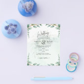 ユーカリ葉金ゴールド結婚のQRコード予算 チラシ (シングル)