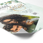 ユーカリ葉金ゴールド結婚のQRコード予算 ポスター (角)