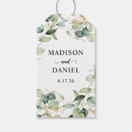 ユーカリ葉金ゴールド結婚ズ ギフトタグ