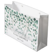 ユーカリ葉金ゴールド葉ベビーシャワー ラージペーパーバッグ (正面アングル)