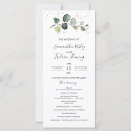 ユーカリ葉金ゴールド葉結婚式 プログラム