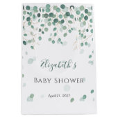 ユーカリ葉金ゴールド葉赤ちゃんシャワー媒体 ミディアムペーパーバッグ (正面)