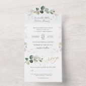 ユーカリ葉離れ金ゴールド オールインワン招待状 (内側)