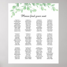 ユーカリ葉。の結婚座席表ポスター ポスター