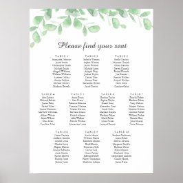 ユーカリ葉。の結婚座席表ポスター ポスター