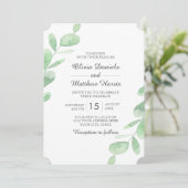 ユーカリ葉。ウッドラシンプルンド結婚の 招待状 (スタンド正面)