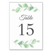 ユーカリ葉。シンプルウッドラ結婚ンド テーブルナンバー (裏面)