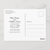 ユーカリ葉。シンプル結婚式の日付を保存 ポストカード (裏面)