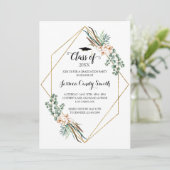 ユーカリ葉・フレーム写真卒業 招待状 (スタンド正面)