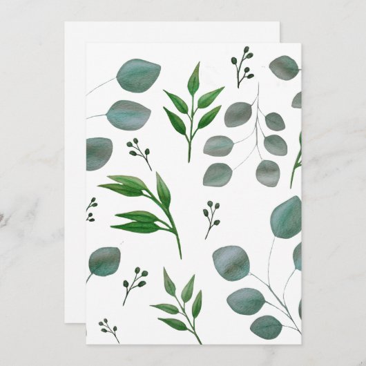 ユーカリ葉 招待状 (正面/裏面)